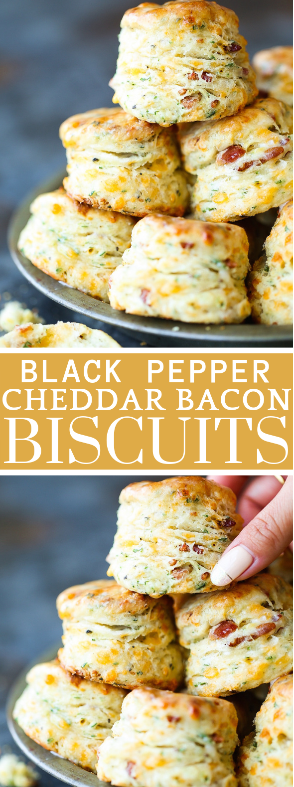 BLACK PEPPER CHEDDAR BACON BISCUITS #dinner #thebestrecipe