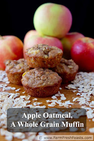 Chunks of apples mixed with buttermilk-soaked oats in a whole wheat muffin, topped with streusel for a sweet and wholesome treat.