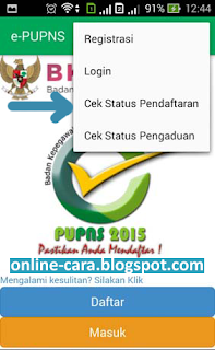 Cara daftar PUPNS bkn Android