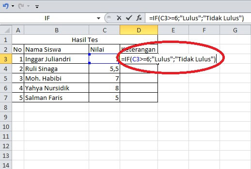 Rumus Excel Lulus Tidak Lulus – Caribes.net