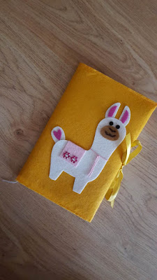 Llama felt notebook cover