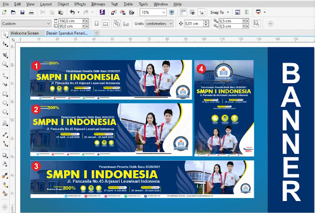 Desain Spanduk Penerimaan Siswa Baru CorelDraw