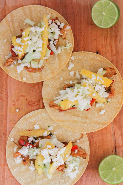 Caribbean Chicken Tacos with Mango Slaw | The Chef Next Door