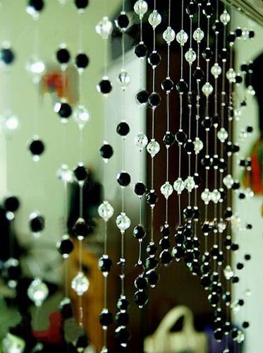 ROD-LESS CRYSTAL GLASS HANGING BEAD CURTAINS