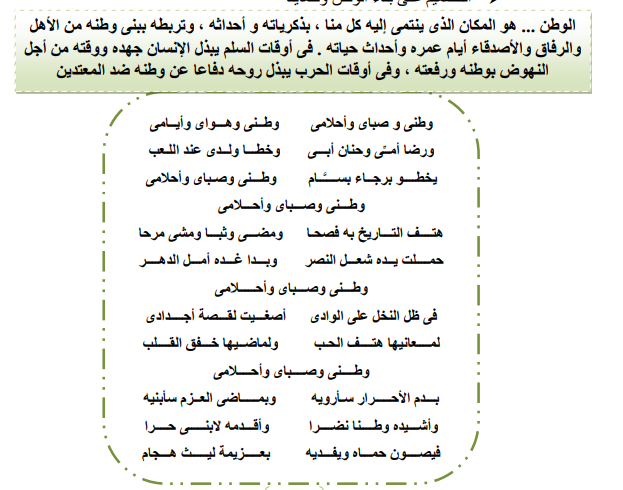 مذكرة لغه عربيه السادس ترم ثان 2021