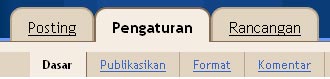 menu pengaturan blog di blogspot