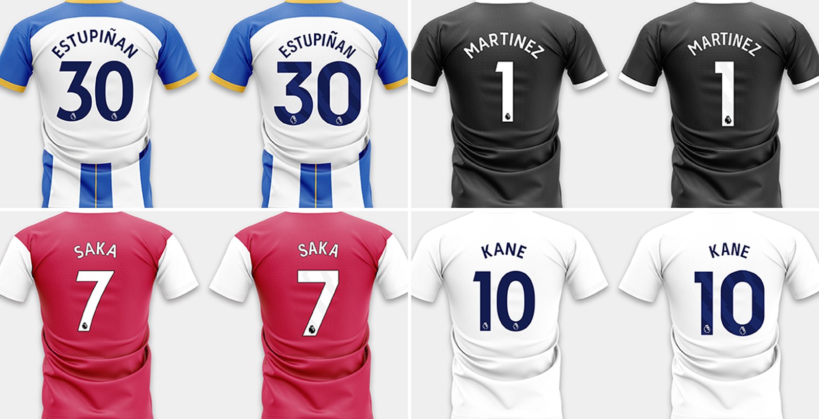 Premier League announces kit rebrand with new font for player names and  larger numbers - The Athletic