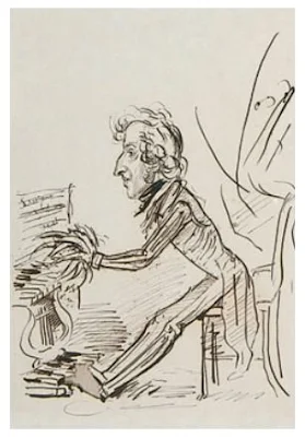 Frédéric Chopin au piano-pédalier, Józef Szymon Kurowski