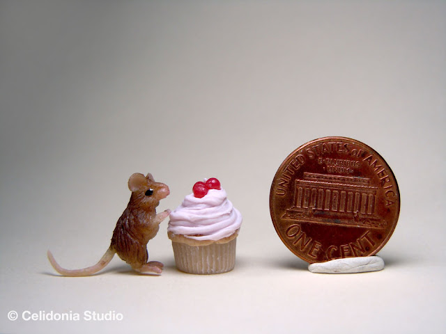 miniature mouse in polymer clay