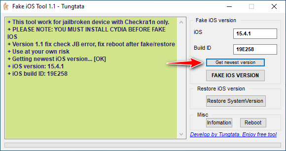 Fake iOS Tool v1.1 Support 15.4.1