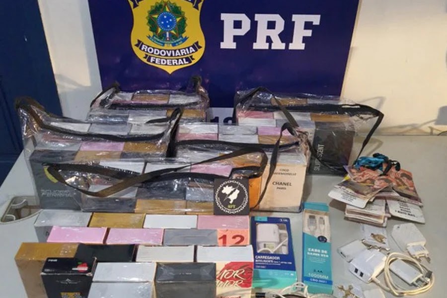 Em Ariquemes/RO, PRF realiza apreensão de produtos falsificados
