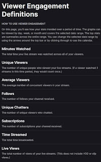 viewer engagement defintions for twitch