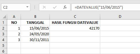 Cara Memasukkan Fungsi DATEVALUE di Microsoft Excel