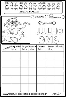 Calendário de 2018 para completar