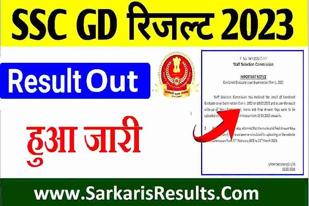 SSC GD Result 2023 Out Check Link