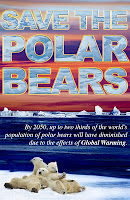 informational poster save the polar bears global warming