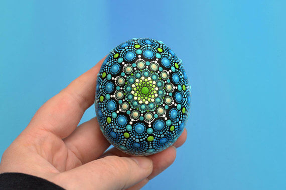 Mandala Stone - Hand Painted