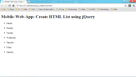 Create HTML List using jQuery