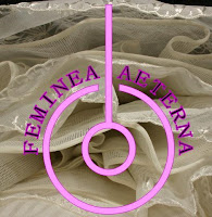Feminea Aeterna logo over layers of petticoats.