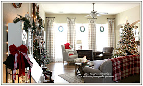 Farmhouse Vintage Christmas Living Room- From My Front Porch To Yours