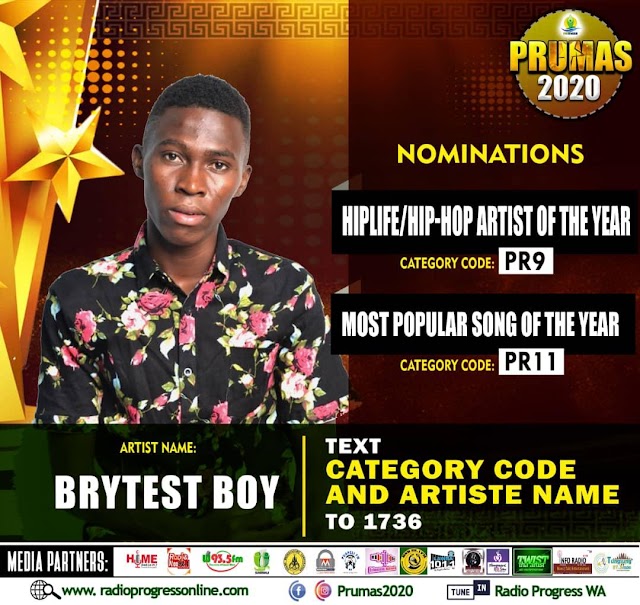Vote Bright Boy Hip-life/Hip-hop PR9 to 1736  OR Popular song  PR11 To the sort code 1736 