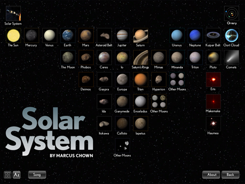 Solar System App for iPad