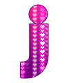Abecedario Animado con Corazones Fucsia.
