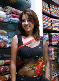 Richa Gangopadhyay in a Black Transparent Saree