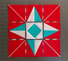 North star quilt block for the I Wish You a Merry QAL