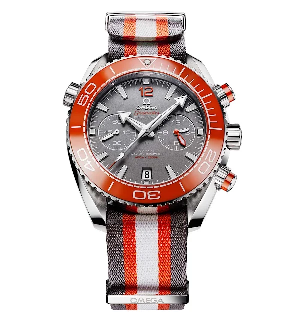 Omega Planet Ocean 600M Co‑Axial Master Chronometer Chronograph with Orange Bezel and NATO strap (ref. 215.32.46.51.99.001) 