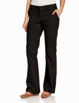 <br />Dickies Women's Slim Fit Boot Cut Stretch Twill Pant