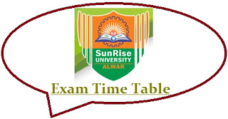 Sunrise University Exam Date Sheet 2024