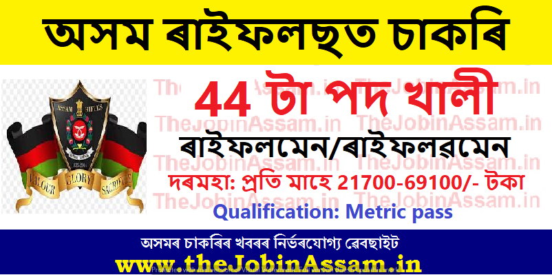 Assam Rifles Recruitment 2024 – 44 Rifleman/ Riflewoman & Other Posts