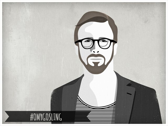 Ryan Gosling ilustración hipster