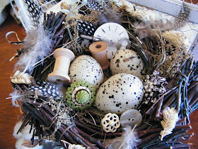 bird nest shabby chic vintage bobbles