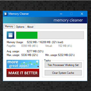 تحميل وشرح برنامج Memory Cleaner لتسريع ذاكرة ومعالج الكمبيوتر ، برنامج تسريع وتنشيط الكمبيوتر وحتى اذا كان الرام 1 قيقا