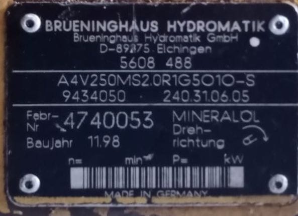  BRUENINGHAUS A4V250 HYDRAULIC MOTOR