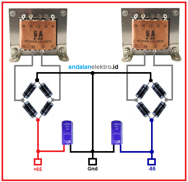 Cara mudah menggabungkan dua trafo untuk menambah tegangan