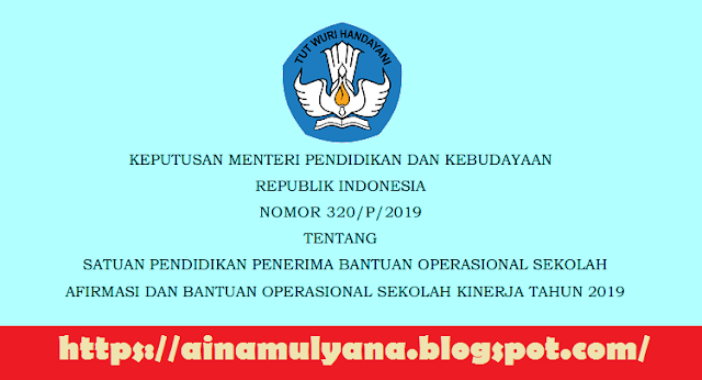  Daftar Sekolah Penerima BOS Kinerja Tahun 2019