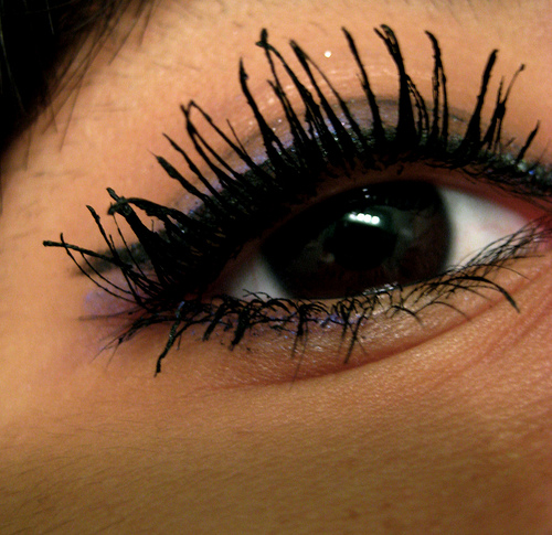 Applying mascara is best done after you've applied your eye shadow and eye