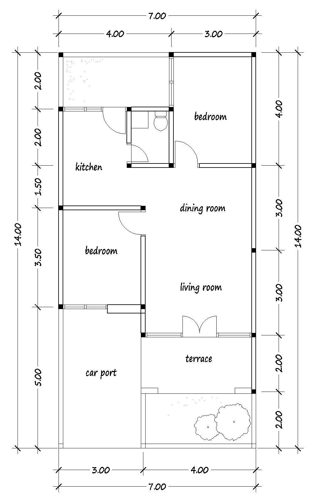 Contoh Gambar Desain Rumah  7x14 Informasi Desain dan 
