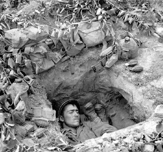 Soldier in a foxhole