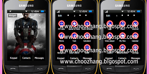 Samsung Corby 2 or S3850 - Captain America Themes