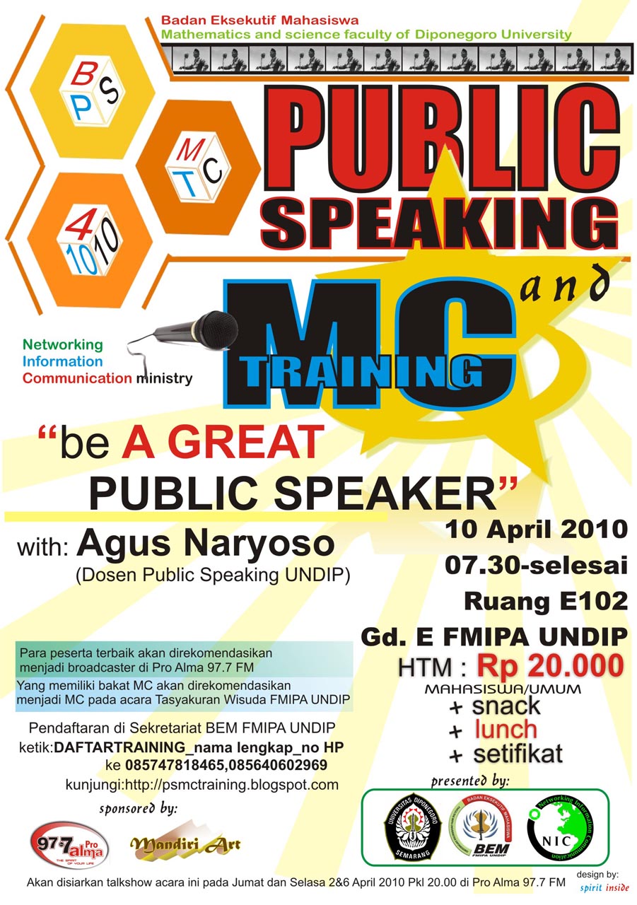 Public Speaking and MC Training: PAMFLET PUBLIKASI