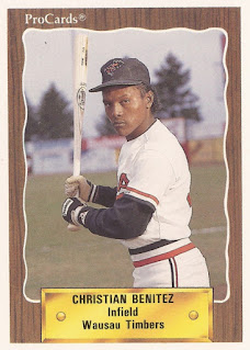 Christian Benitez 1990 Wausau Timbers card