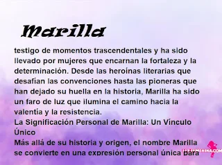 ▷ Significado del nombre Marilla