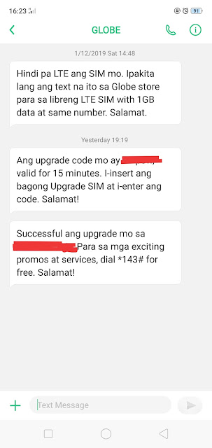 SIM upgrade to LTE