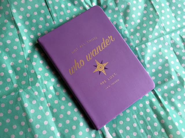 Purple "Not All Those Who Wander Are Lost" Softcover Notebook