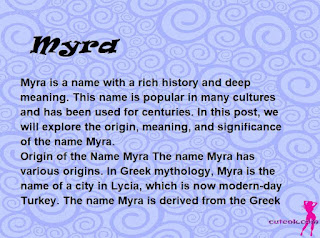 meaning of the name "Myra"