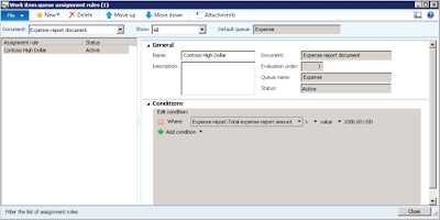 workflow work item queue assignment rule